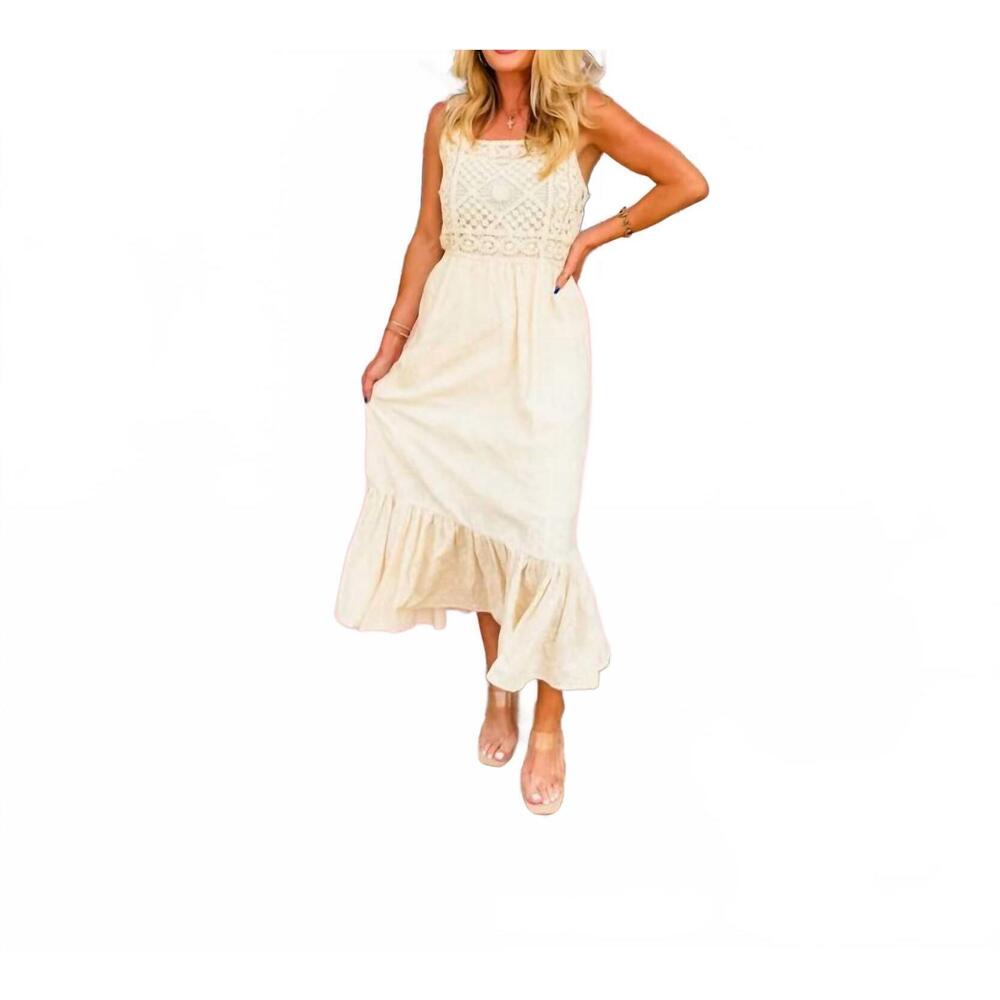 NEW ANOTHER LOVE hayden midi dress in cream